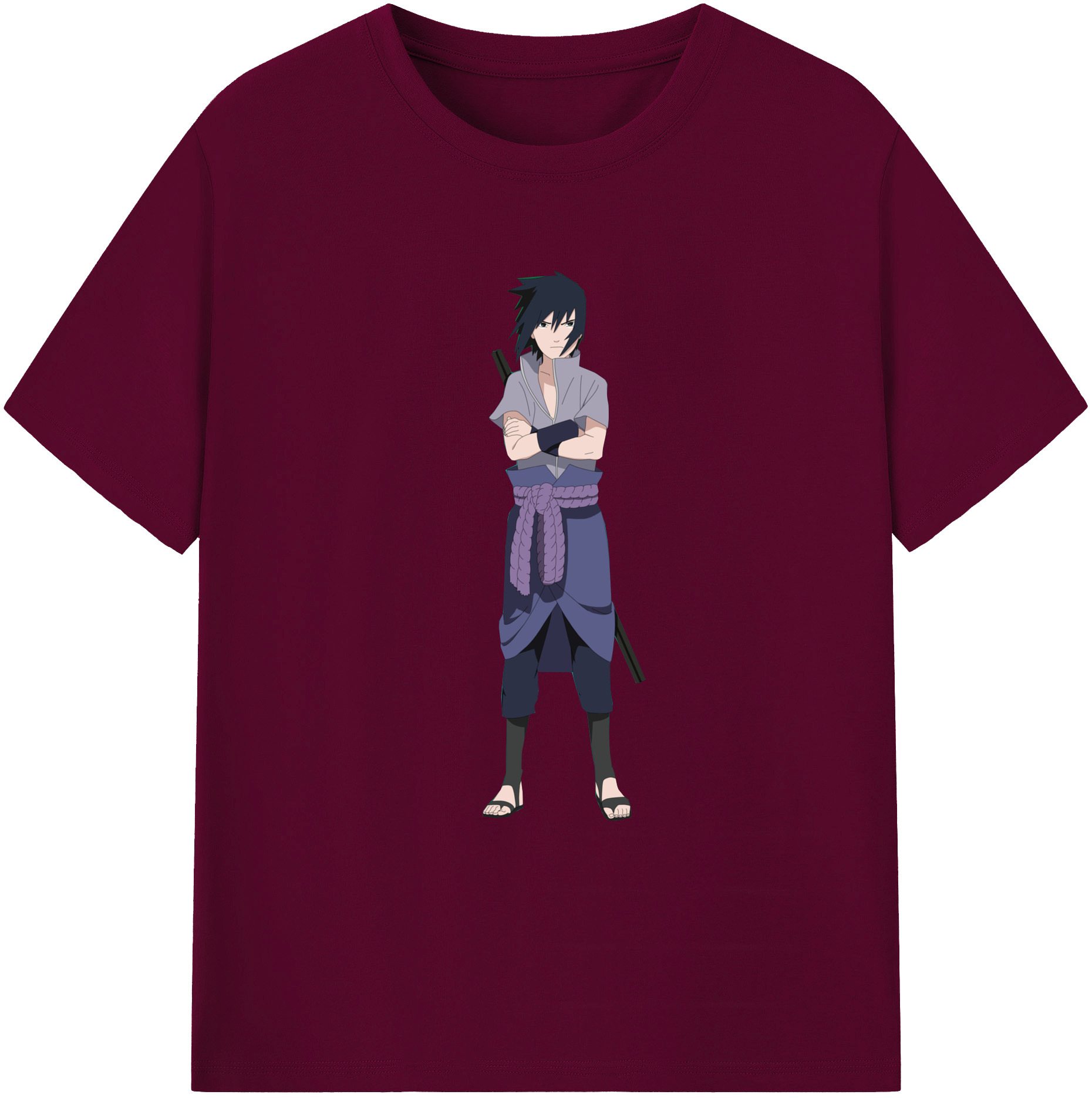（画像用） NARUTO -ナルト- うちは サスケ Uchiha Sasuke レディースカジュアルプリントTシャツ（綿100％）